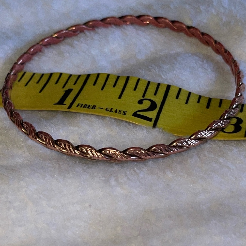 Vintage Twisted Textured Copper Bangle Bracelet